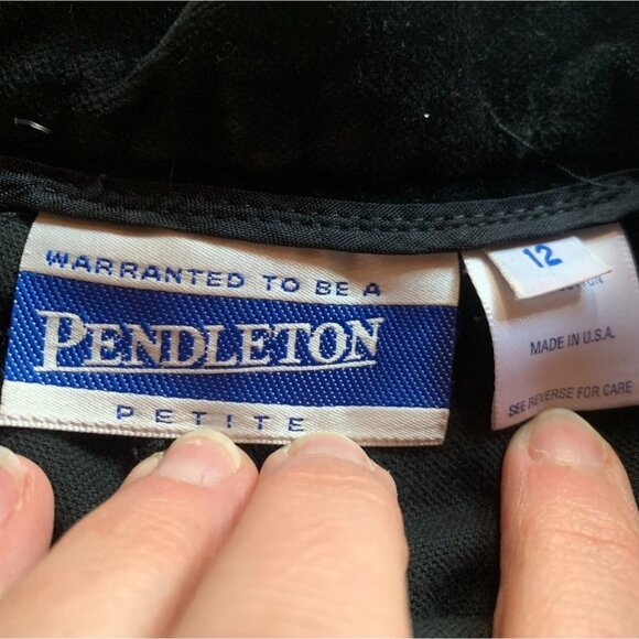 Pendleton Vintage Women's Black Velvet Pants Petite 12 / Small Mom Fit - Picture 4 of 7